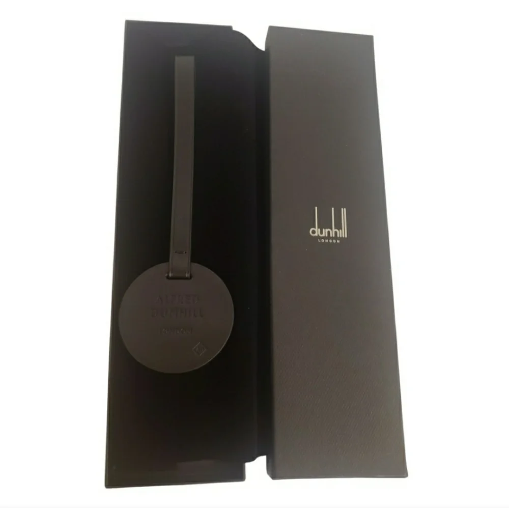 Alfred Dunhill Duke Leather Round Tag Black